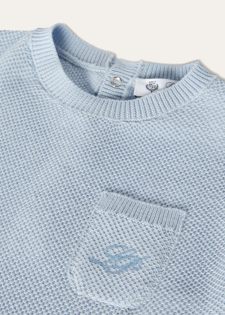 sunrise katoenen romper in babyblauw