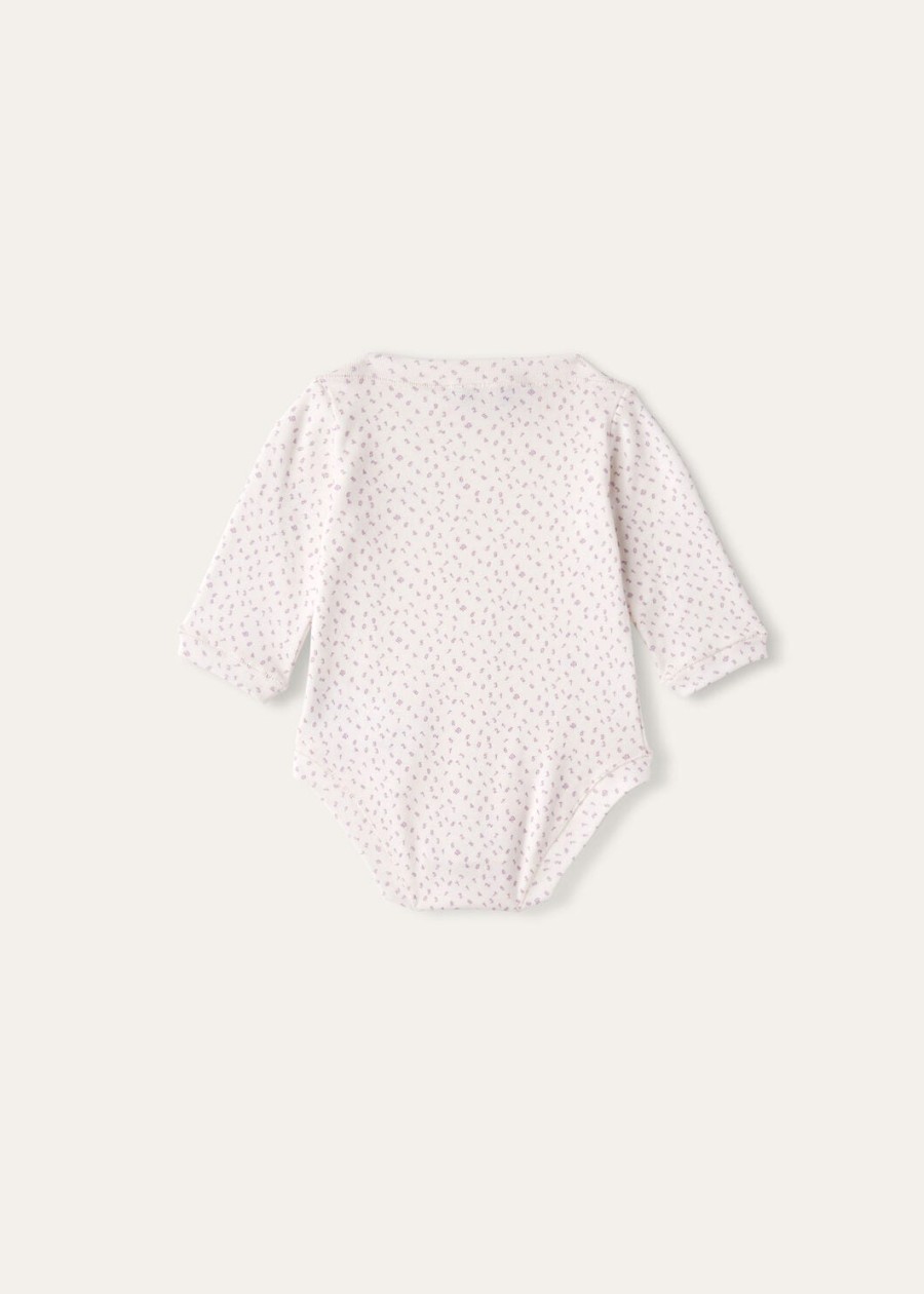 babyrompertje met kleine cijfers luxe katoen witblauwe kleur.