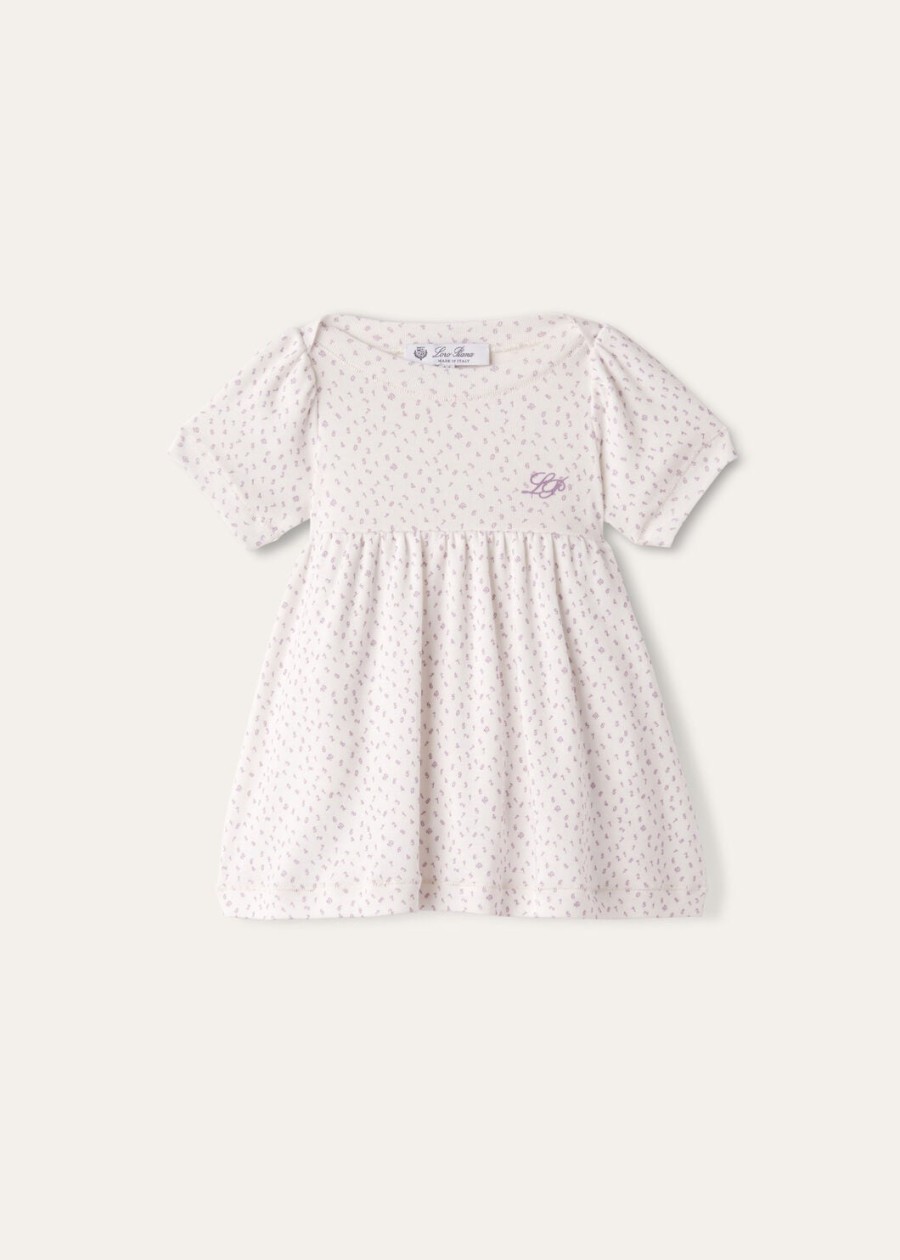 baby little numbers fancy katoenen jurk witlichtblauw