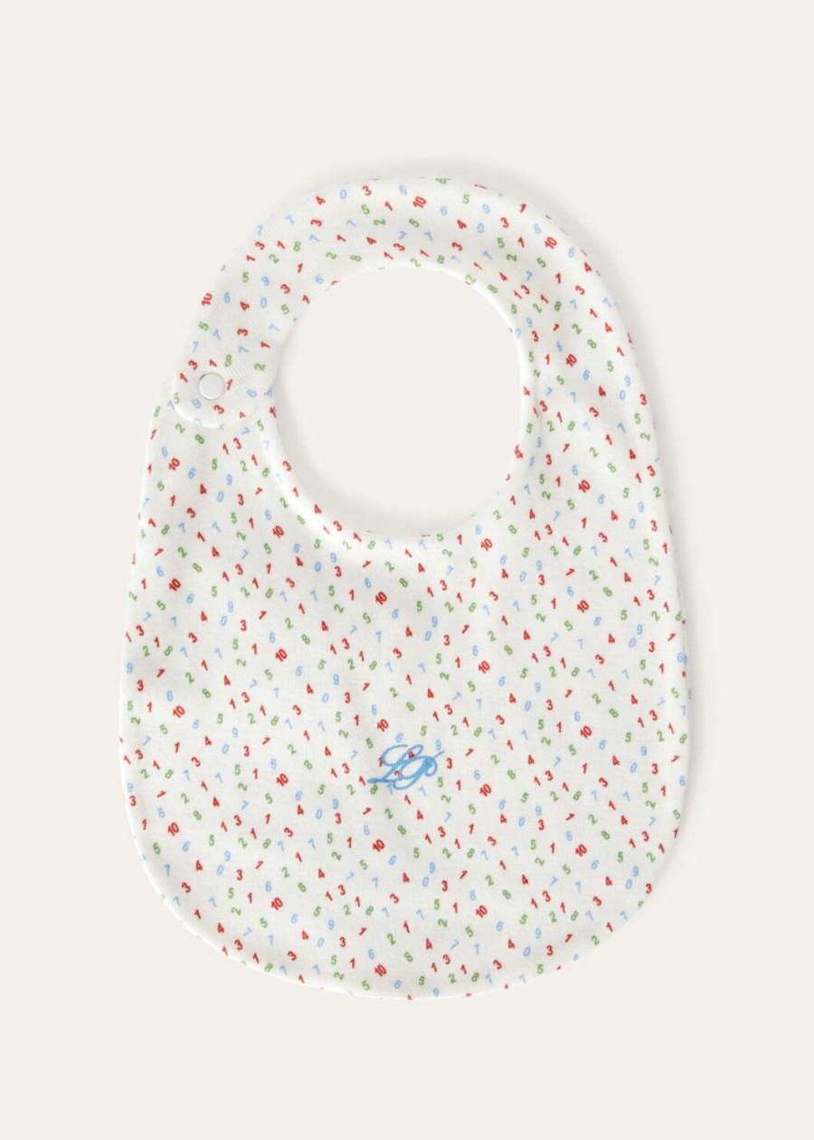 baby little numbers katoenen slabbetje roodblauwgroen