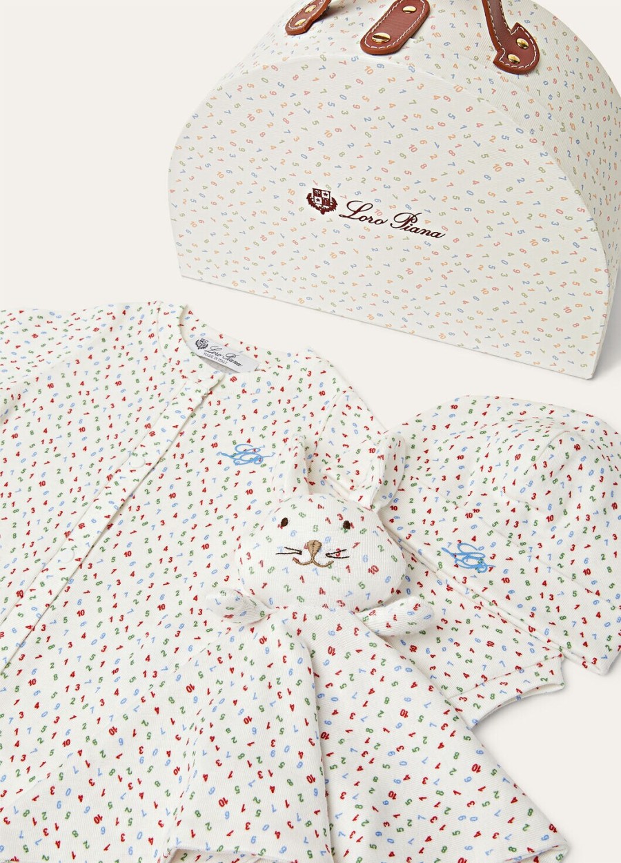 cadeauset van katoen met kleine cijfers in roodblauwgroen