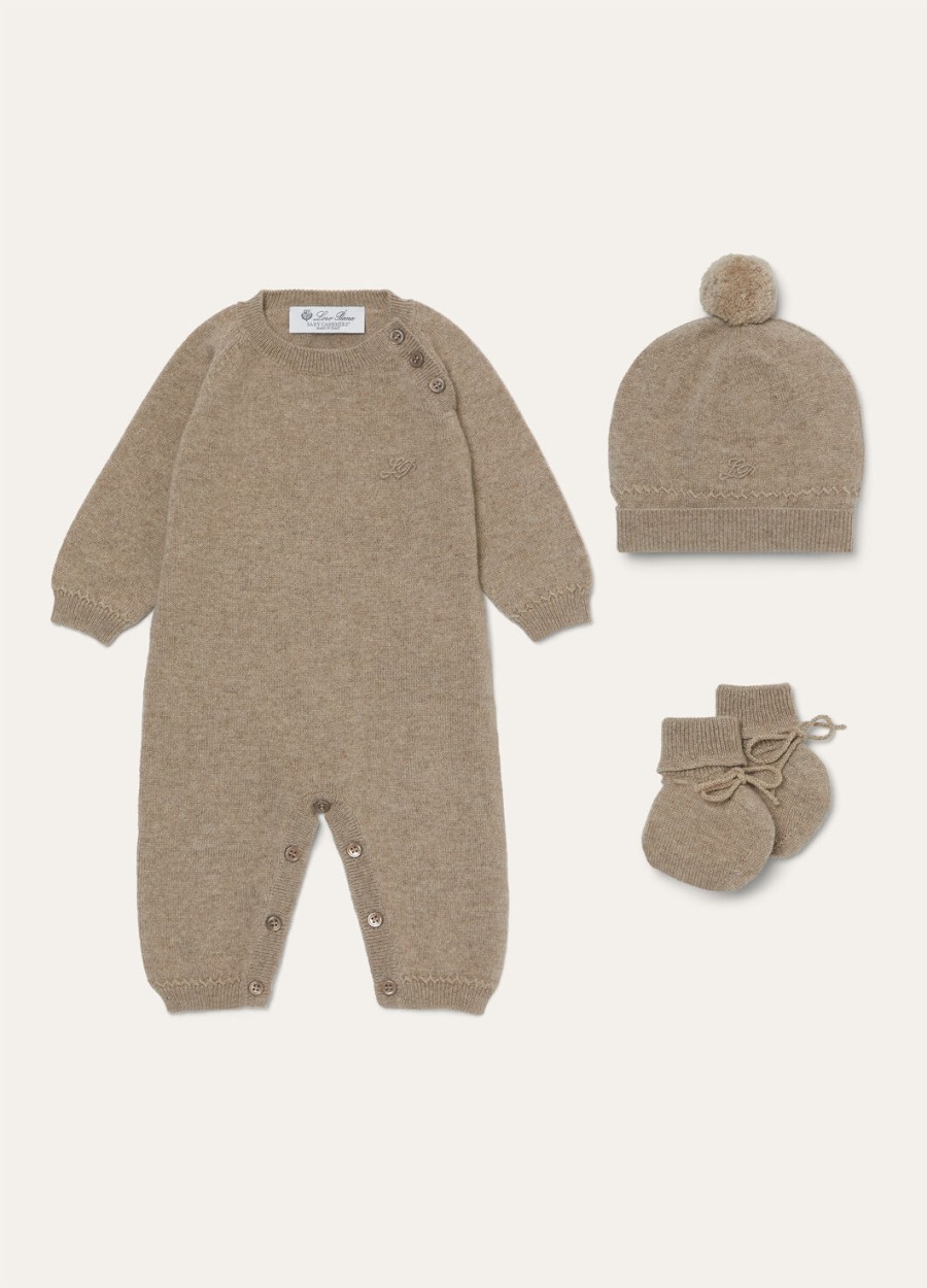 mooie babykasjmier cadeauset in naturelbruin
