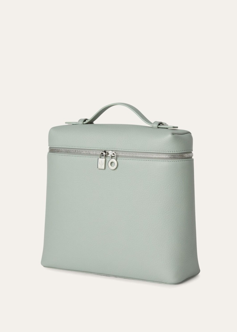 extra pocket backpack l23.5 eucalyptus gemaakt van generfd kalfsleer