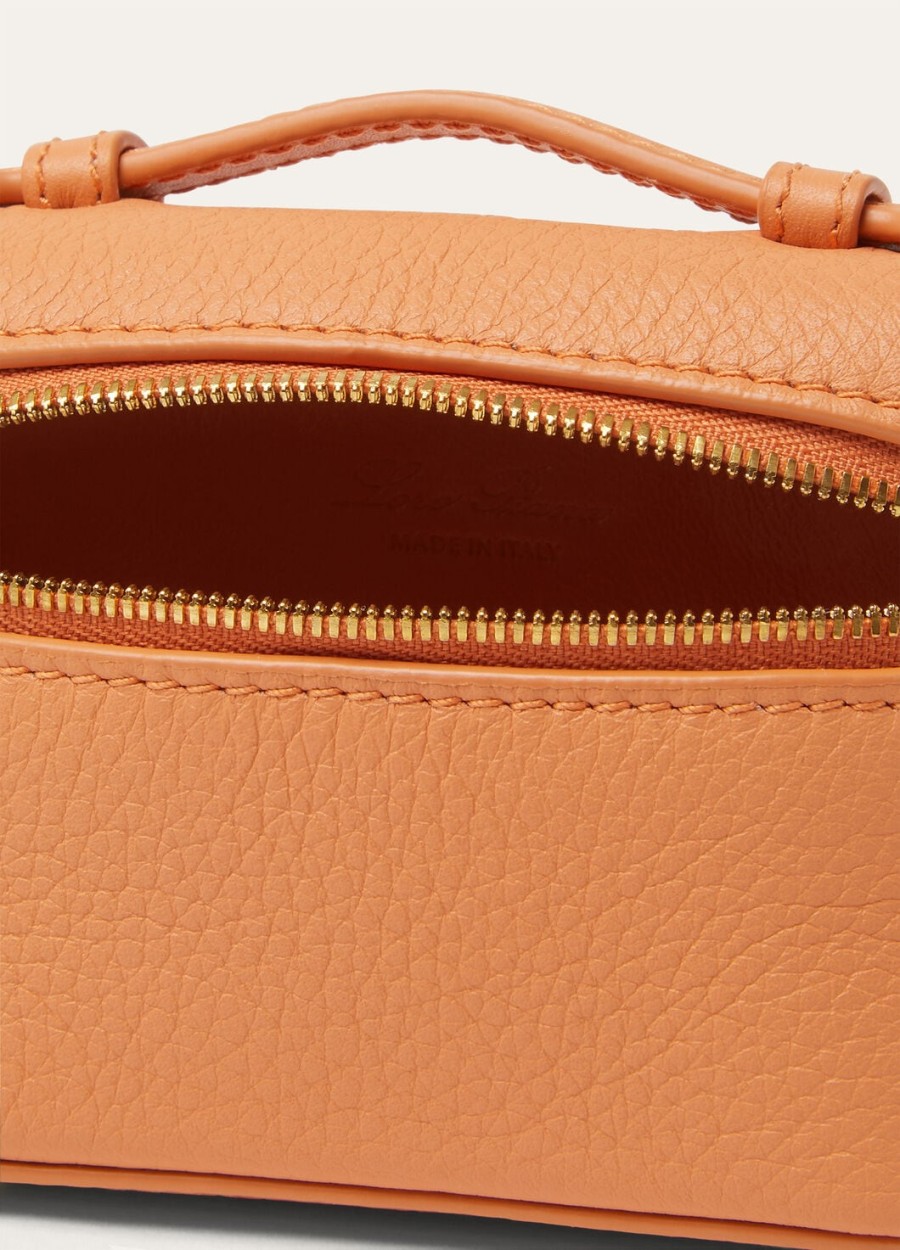 extra zakhanger van generfd kalfsleer in de kleuren carrot piesun gold.