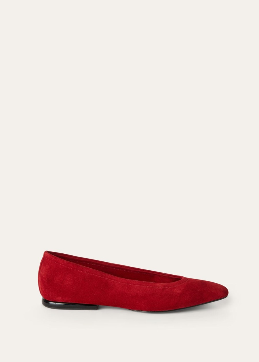primula ballerinas van suède in de kleur rood-framboos
