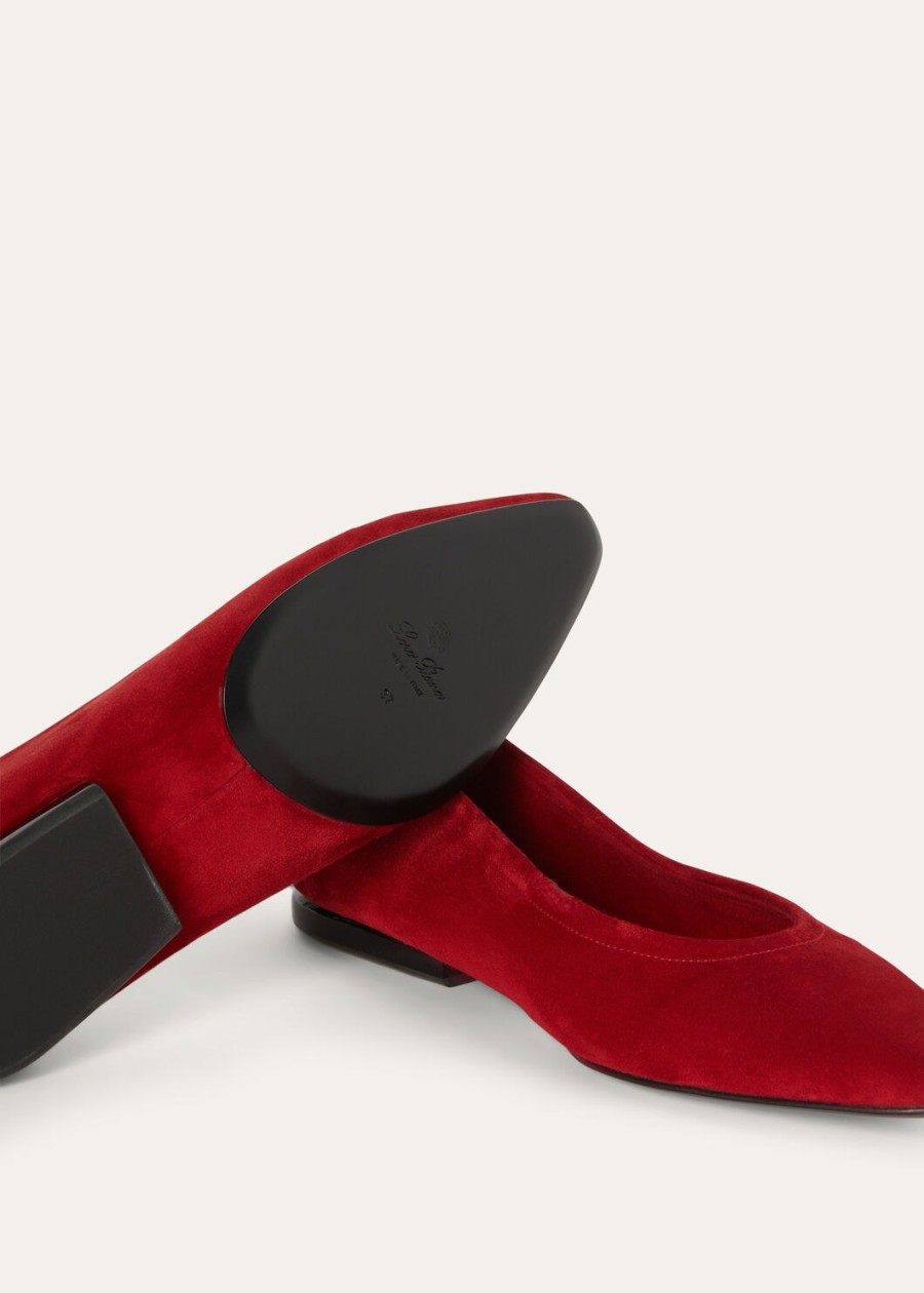 primula ballerinas van suède in de kleur rood-framboos