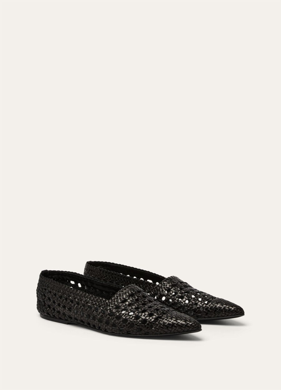 ayame ballerinas van zwart geitenleer