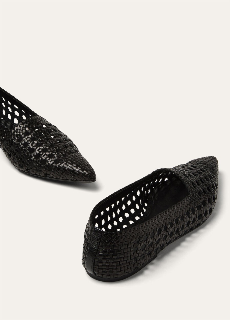 ayame ballerinas van zwart geitenleer