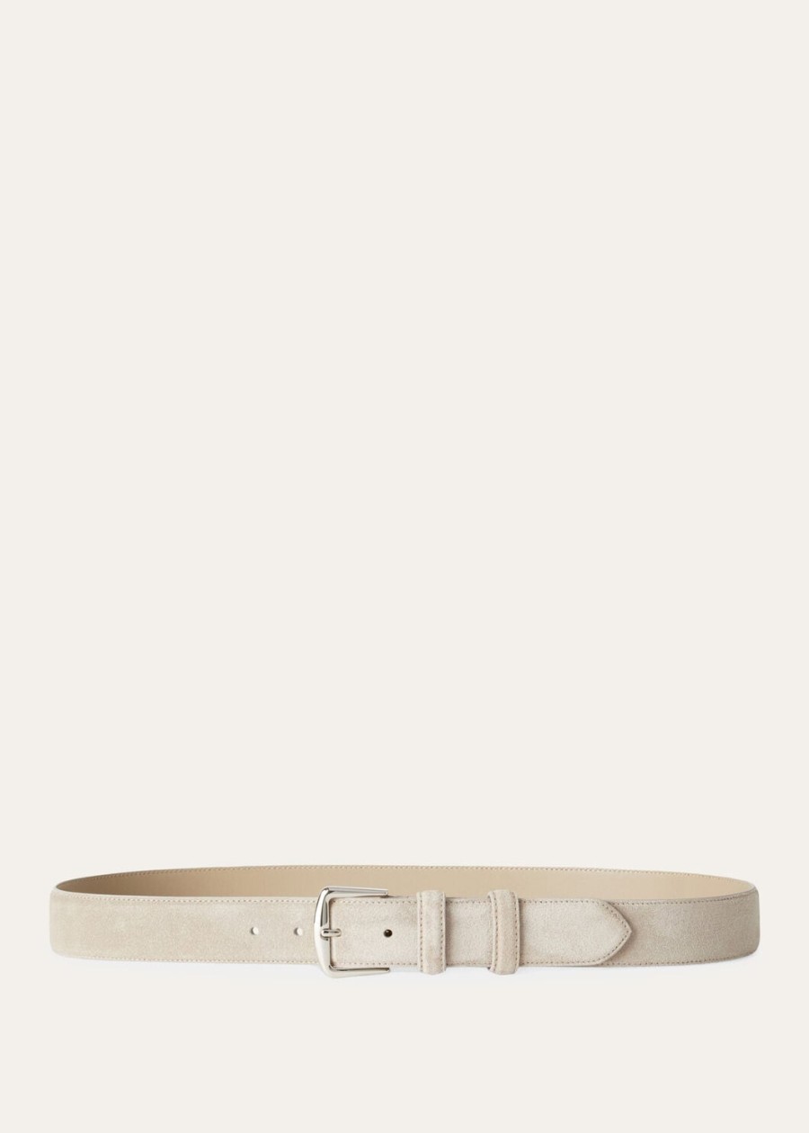 alsavel split classic riem van kalfsleer suède in beige