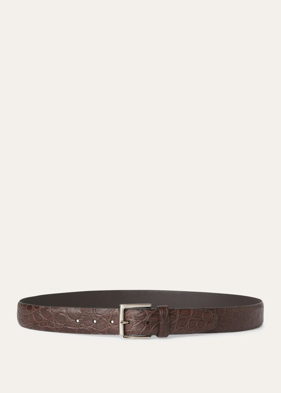 owen-belt caiman chocoladekleurig leer