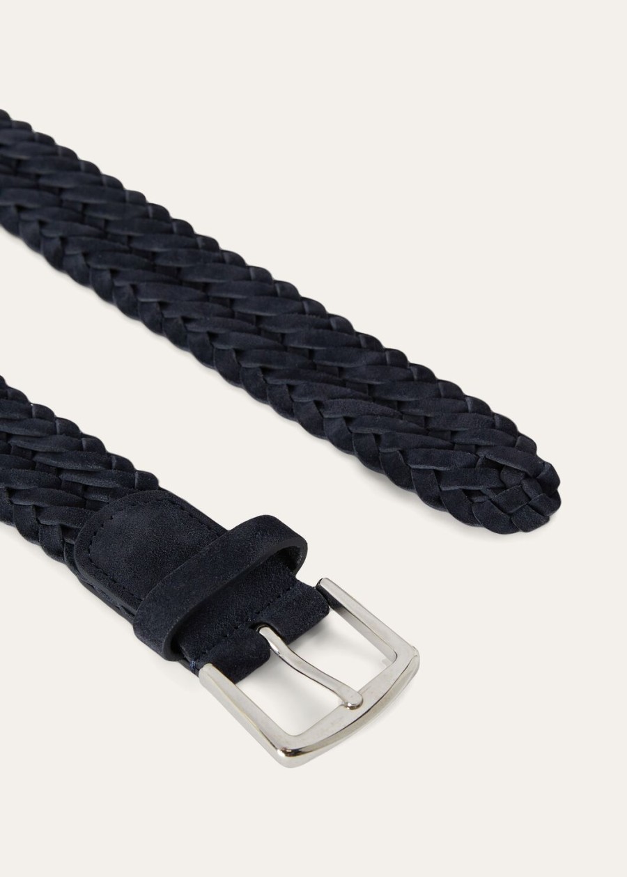 alsavel marineblauwe suède riem