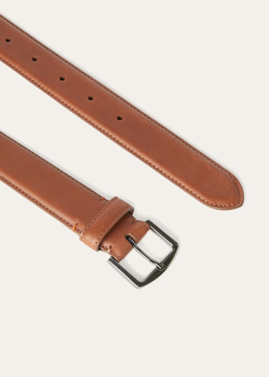 travis havana bruine kalfslederen riem