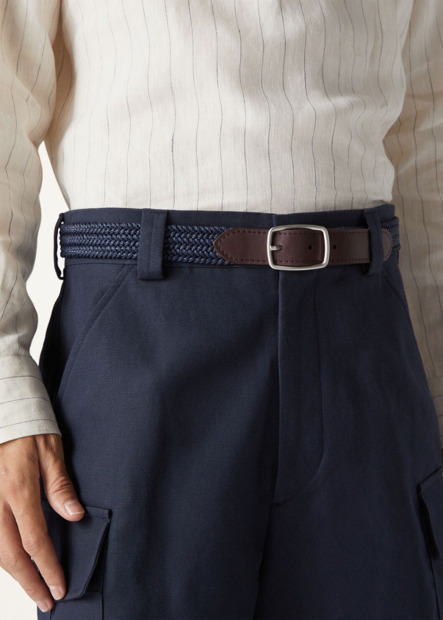kumihimo riem katoen marineblauw