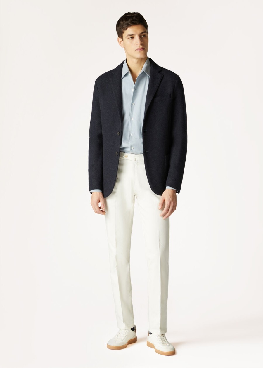 novalis jersey jacket sweater marineblauwgrijs melange