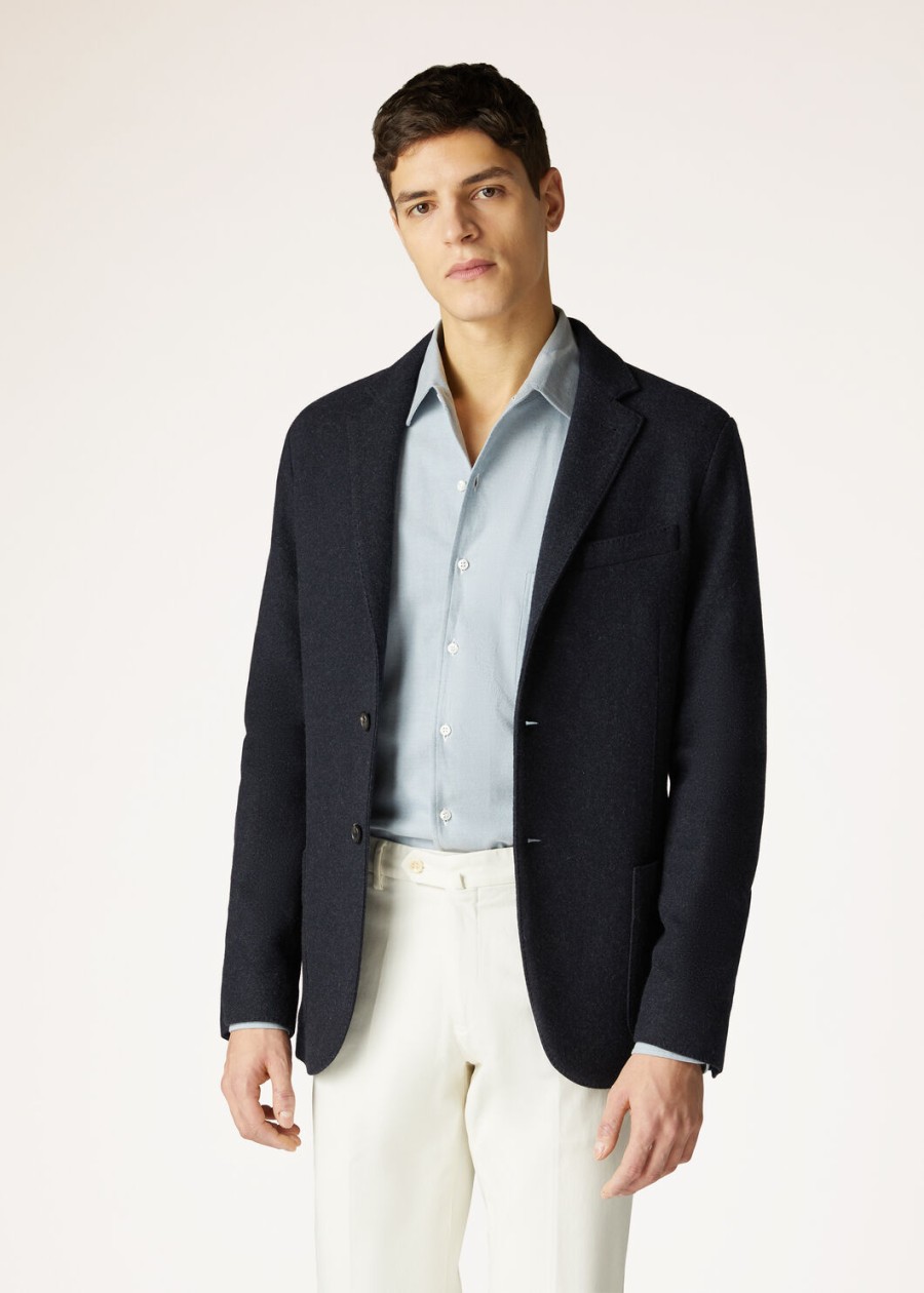 novalis jersey jacket sweater marineblauwgrijs melange