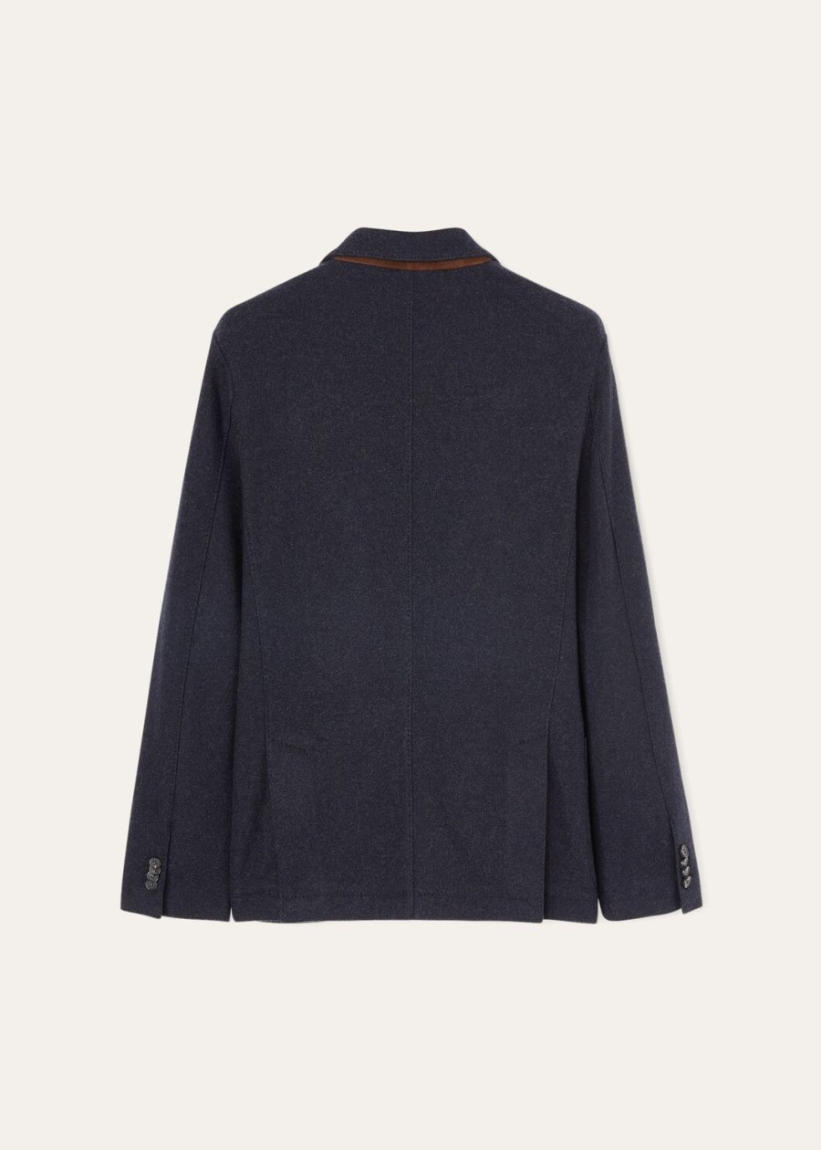 novalis jersey jacket sweater marineblauwgrijs melange