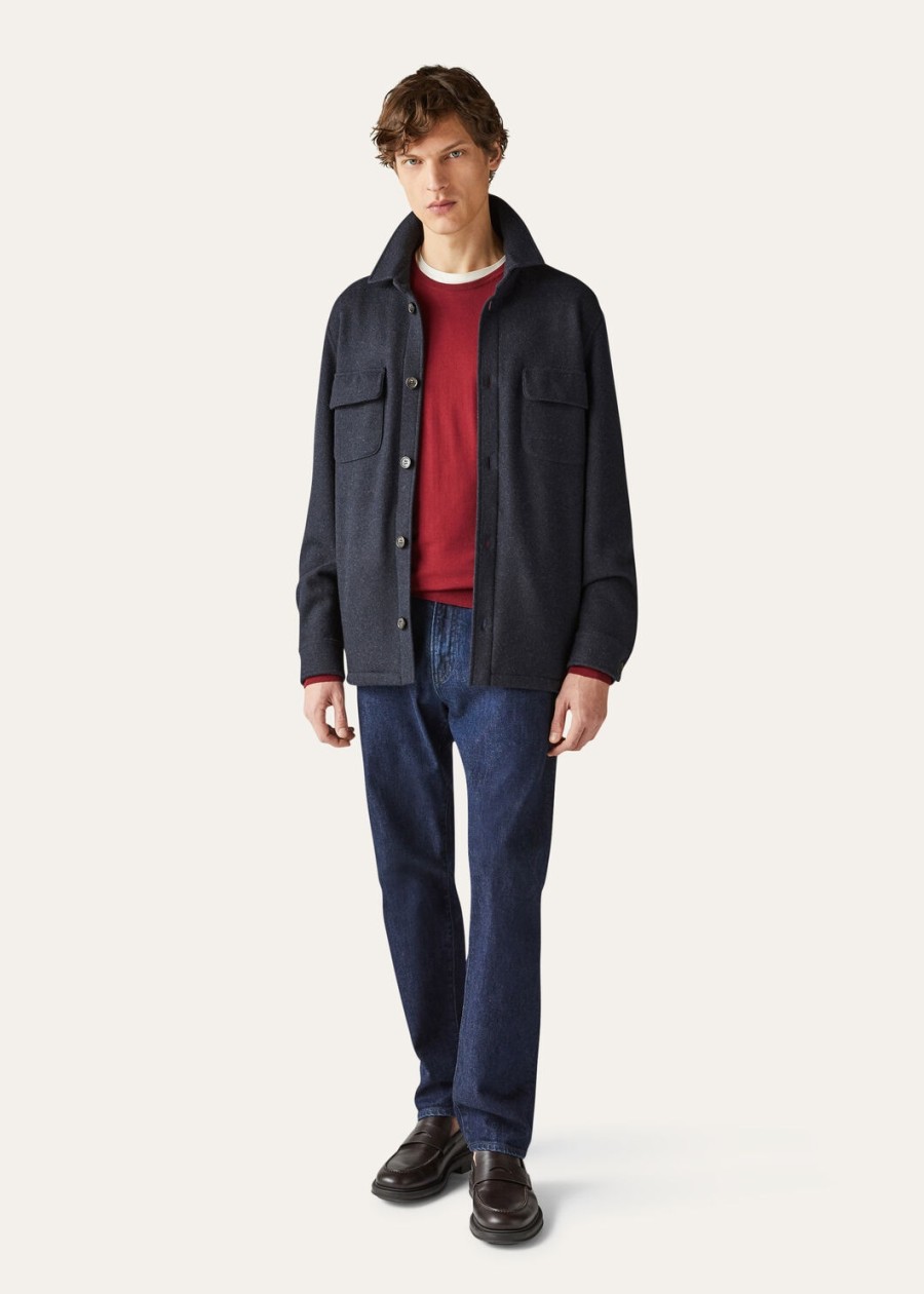 novalis lp jersey shirt sweater marineblauwgrijs melange