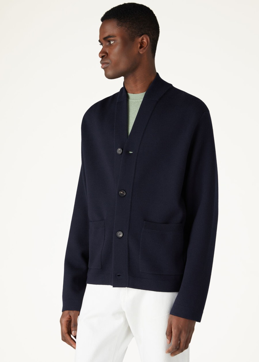 wish empire-jas van zuivere scheerwol in marineblauw