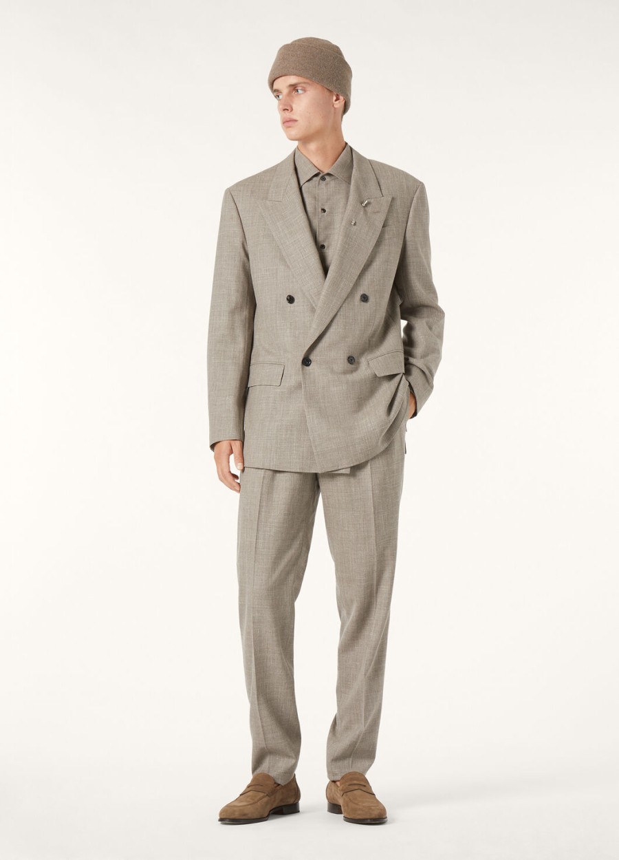 everton linen silk pecora nera berry brown jacket