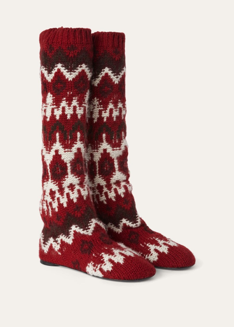 alpe pile sock trunk cashmere bright carminebordeaux melange