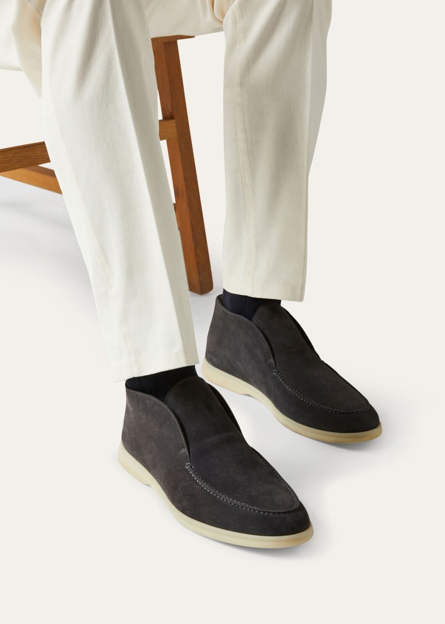 open walk suede ink enkelboots
