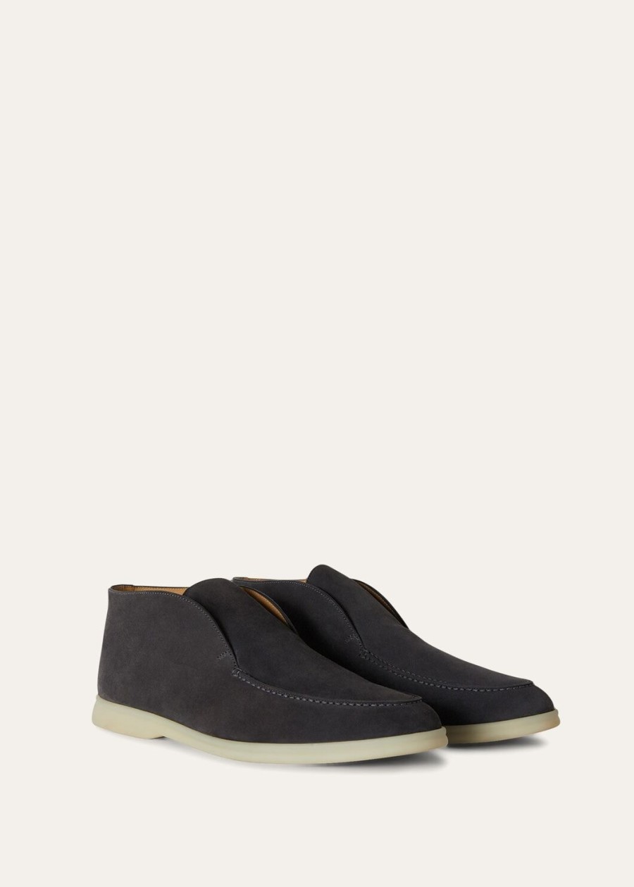 open walk suede ink enkelboots