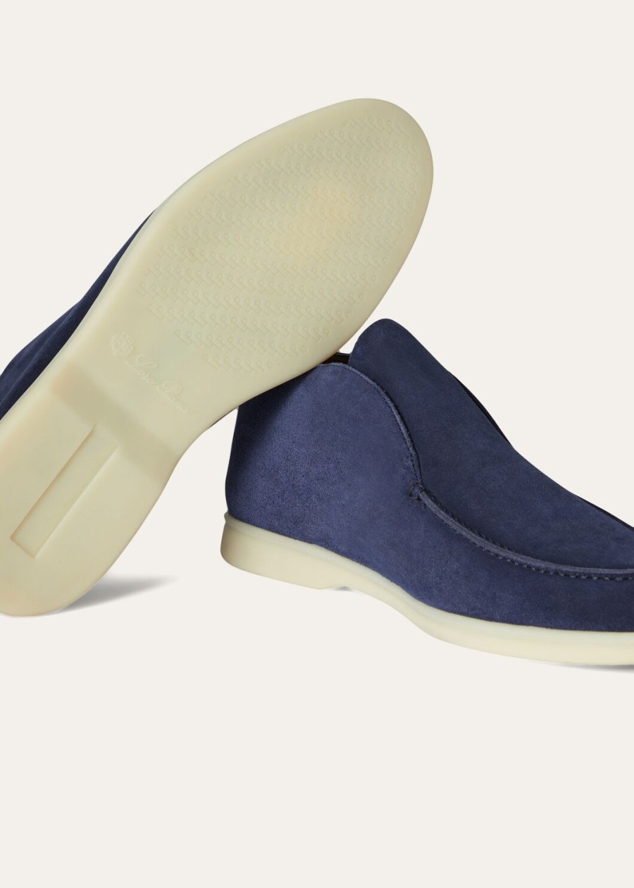 enkellaarsjes met open neus kleur walk suede racing blue