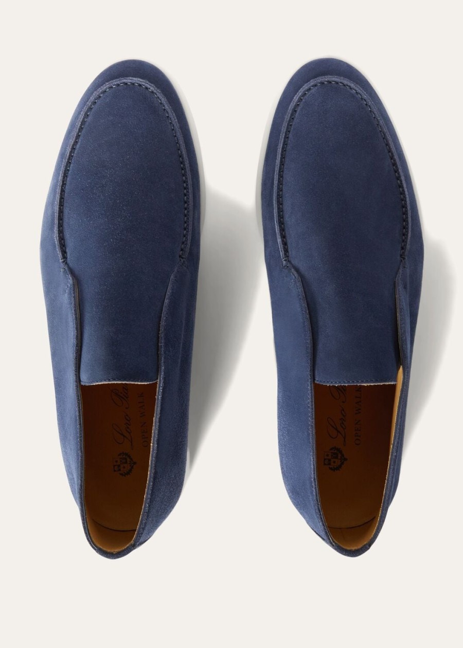 enkellaarsjes met open neus kleur walk suede racing blue