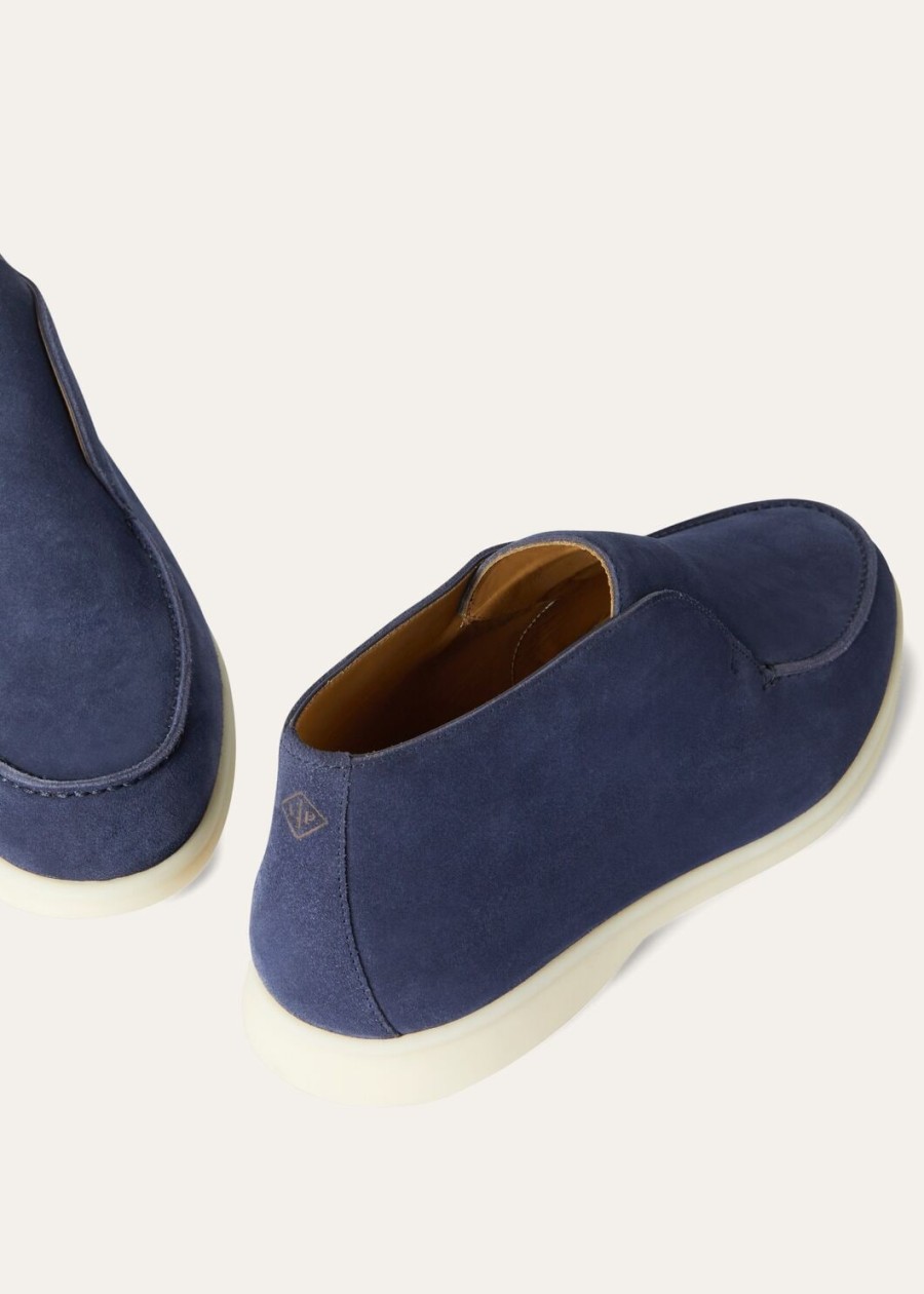 enkellaarsjes met open neus kleur walk suede racing blue