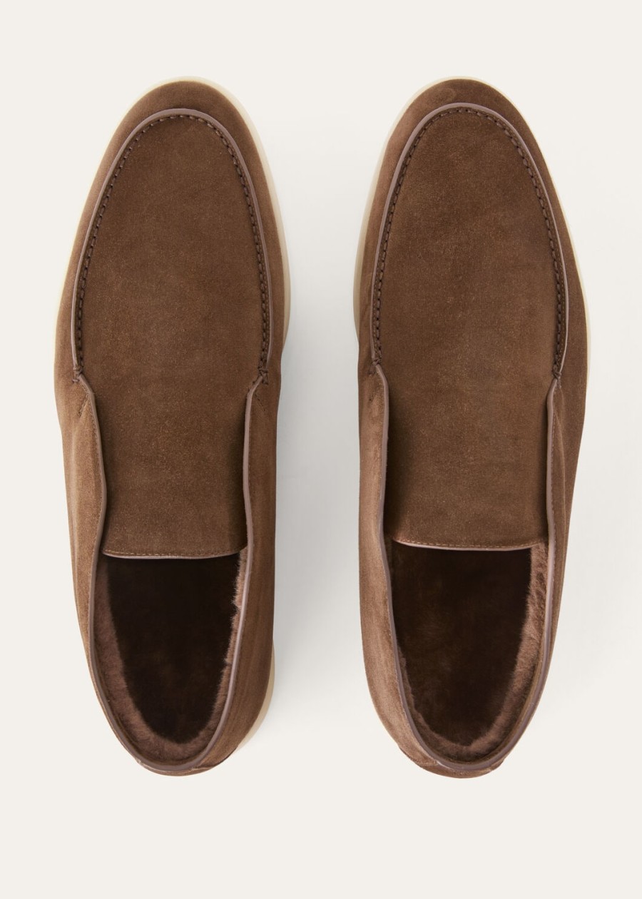 open walk boot suede fir cone