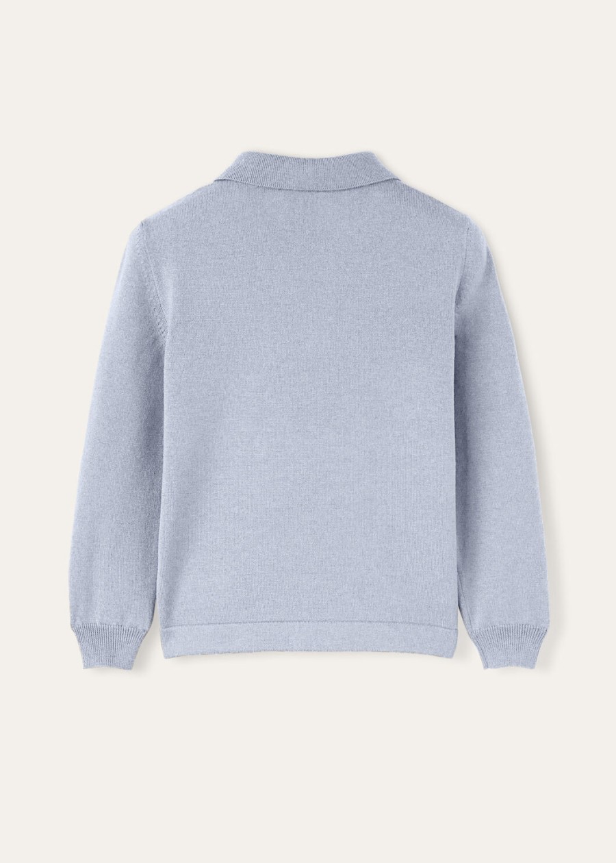 wonderland polo jumper voor kinderen wish wol dauwdruppel blauw