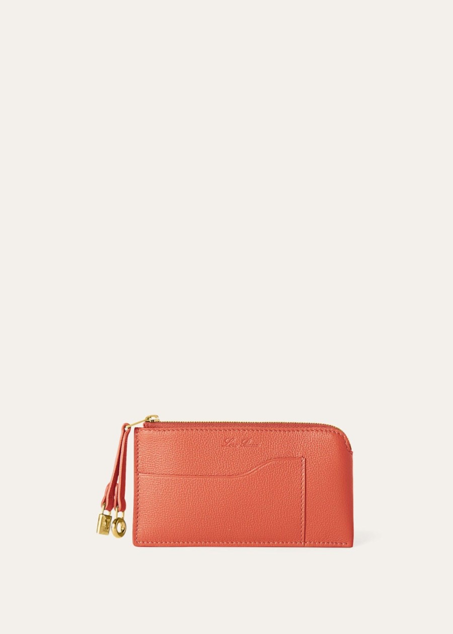 extra tas met ritssluiting in de kleuren coral fictionsun gold van kalfsleer