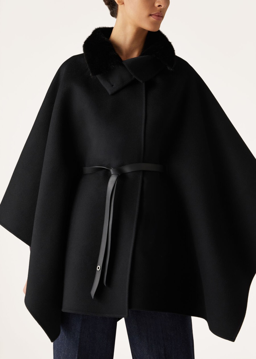 denice zwarte kasjmier cape