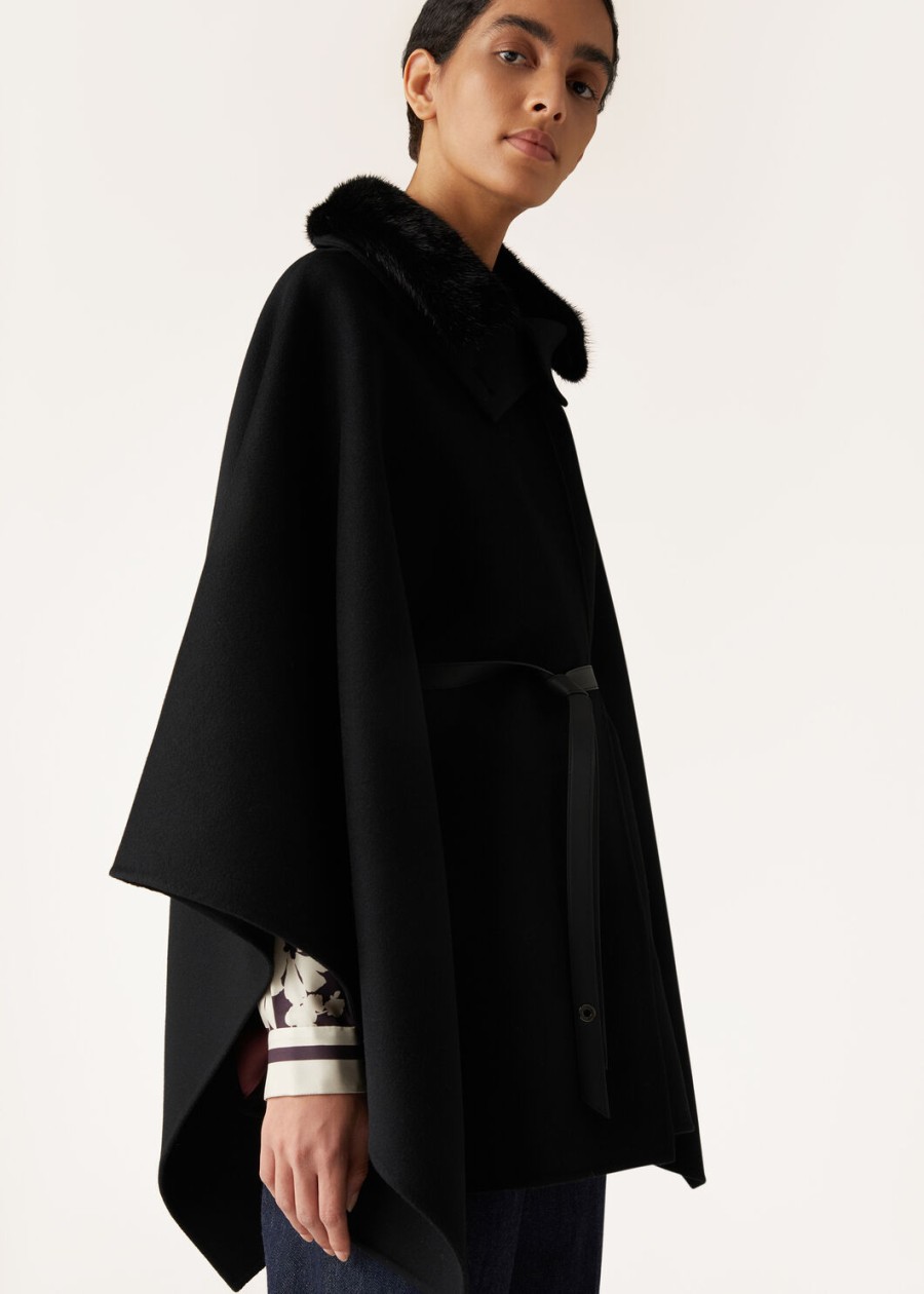 denice zwarte kasjmier cape