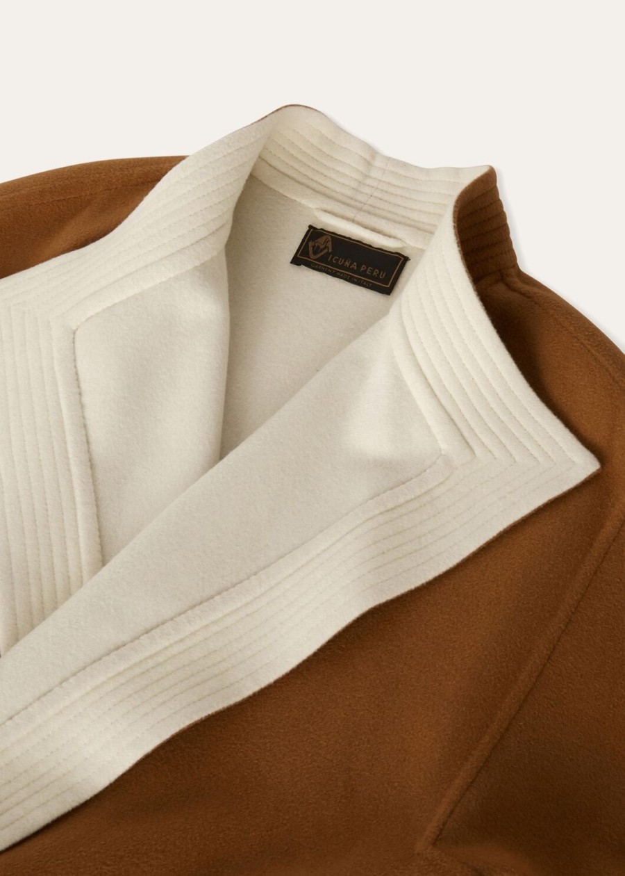 gerry coat vicuña baby cashmere natural dark vicuñanougat