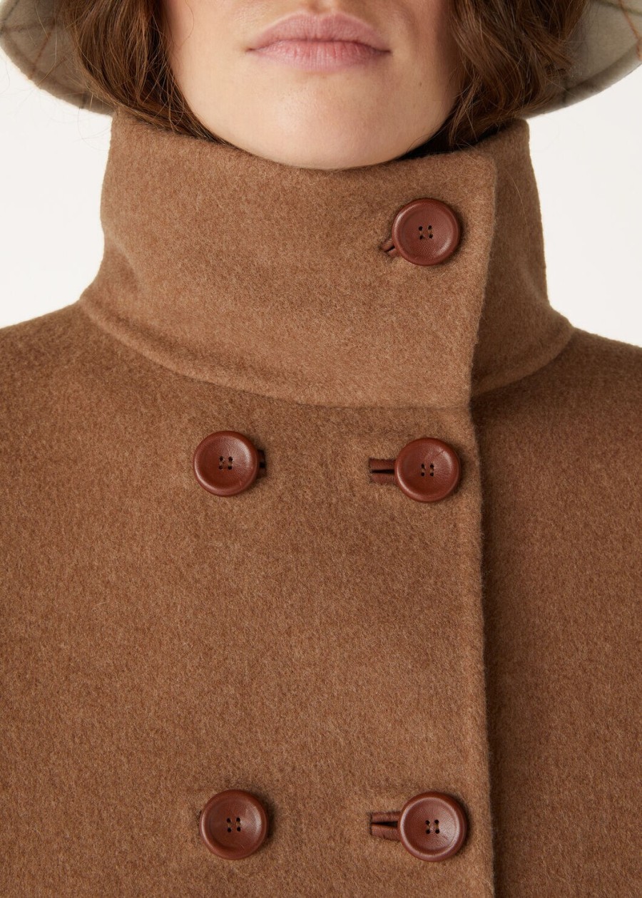camden peacoat kasjmier karamelbruinriem