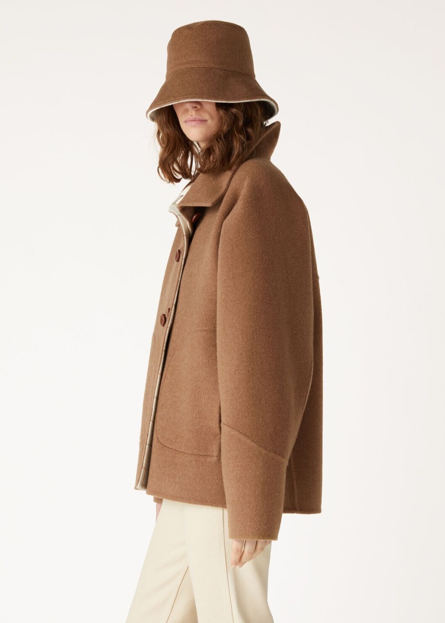 camden peacoat kasjmier karamelbruinriem