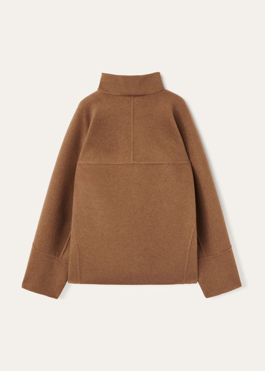 camden peacoat kasjmier karamelbruinriem