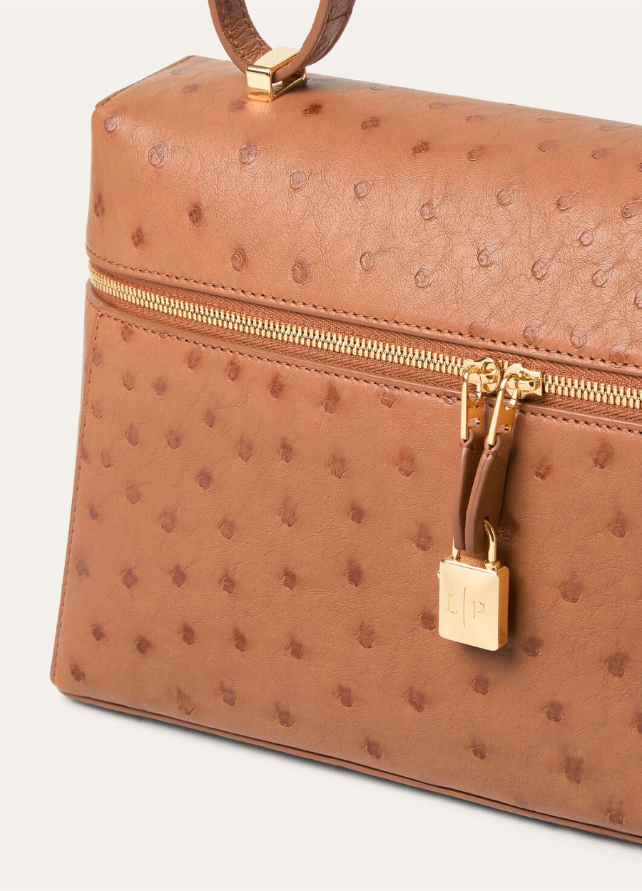 extra tas l27 struisvogelleer cognacsun gold