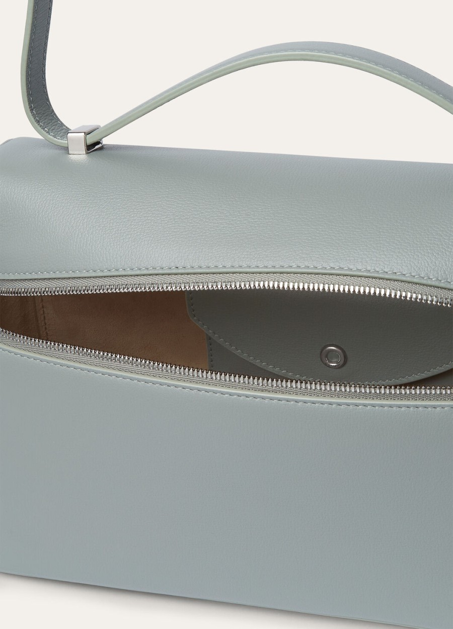 extra tas l27 eucalyptus kalfsleerantiek zilver