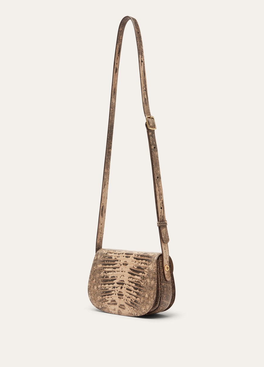 mini giera tejus leren tas in licht trenchcoat-zonnegoudkleur