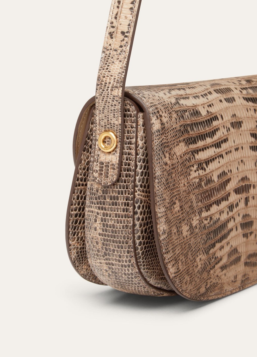 mini giera tejus leren tas in licht trenchcoat-zonnegoudkleur