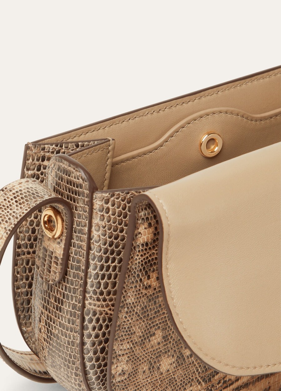 mini giera tejus leren tas in licht trenchcoat-zonnegoudkleur
