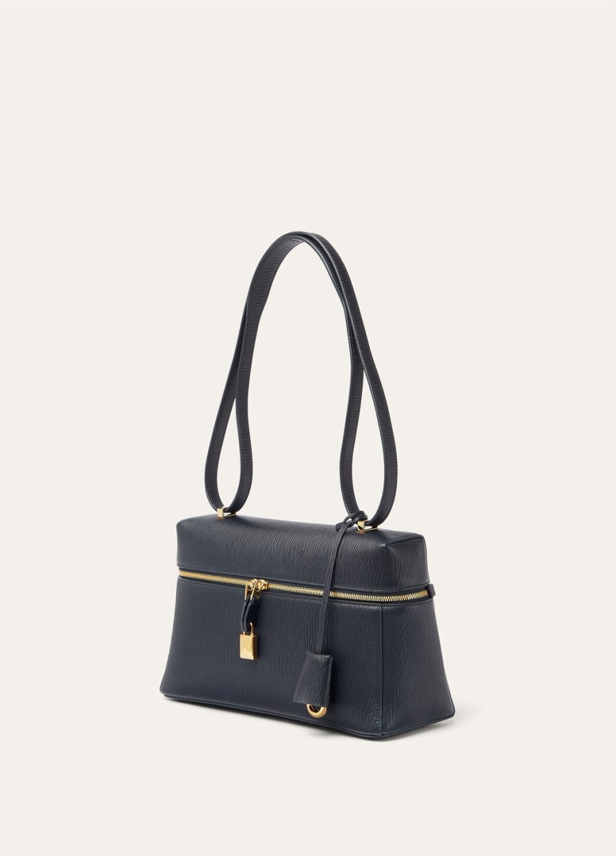 extra tas l27 blauw marinezon goud kalfsleer