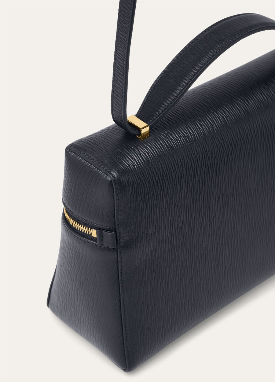 extra tas l27 blauw marinezon goud kalfsleer