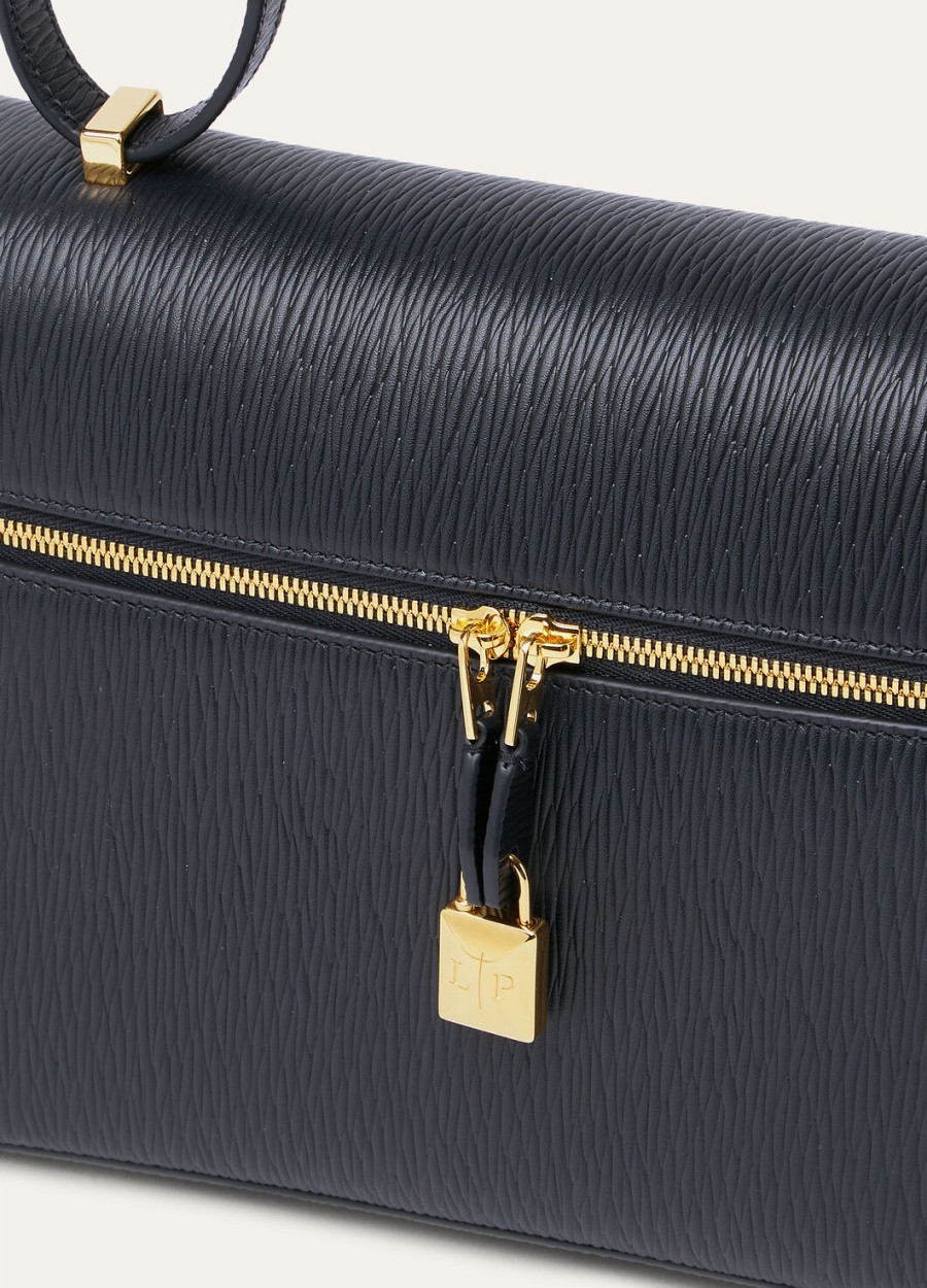 extra tas l27 blauw marinezon goud kalfsleer