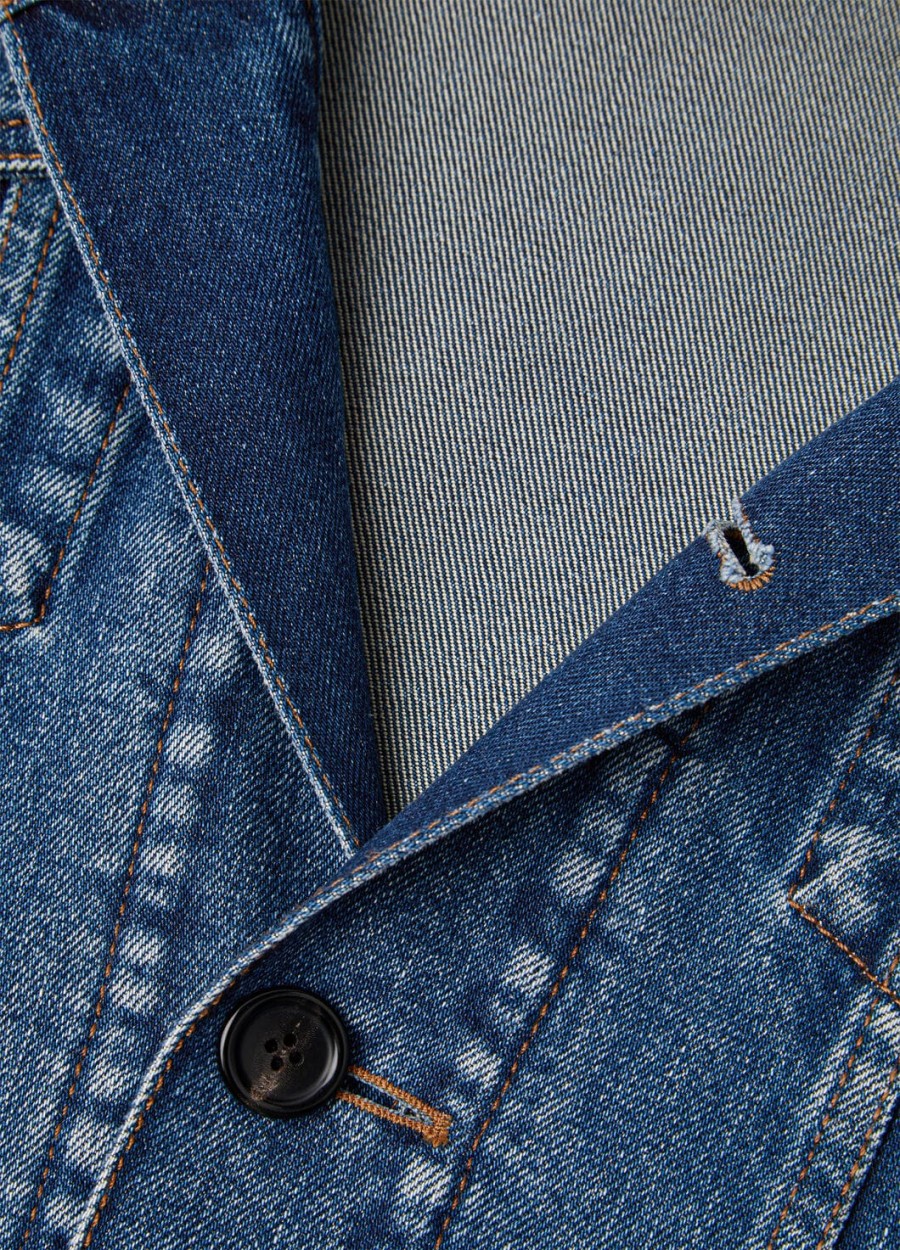 tulus denim zijden jas met blauwe wassing