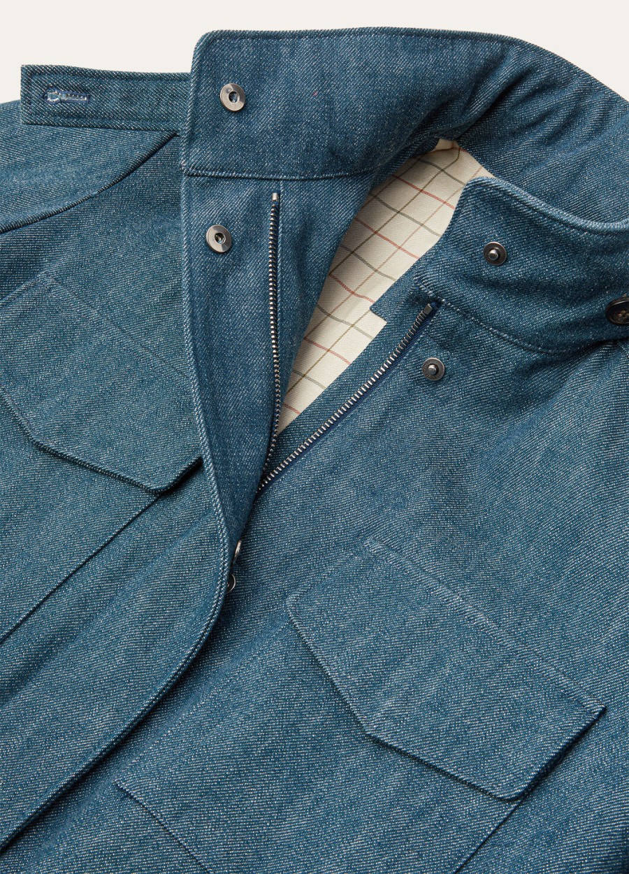 mini field traveler austin denimjack met blauwe spirulina