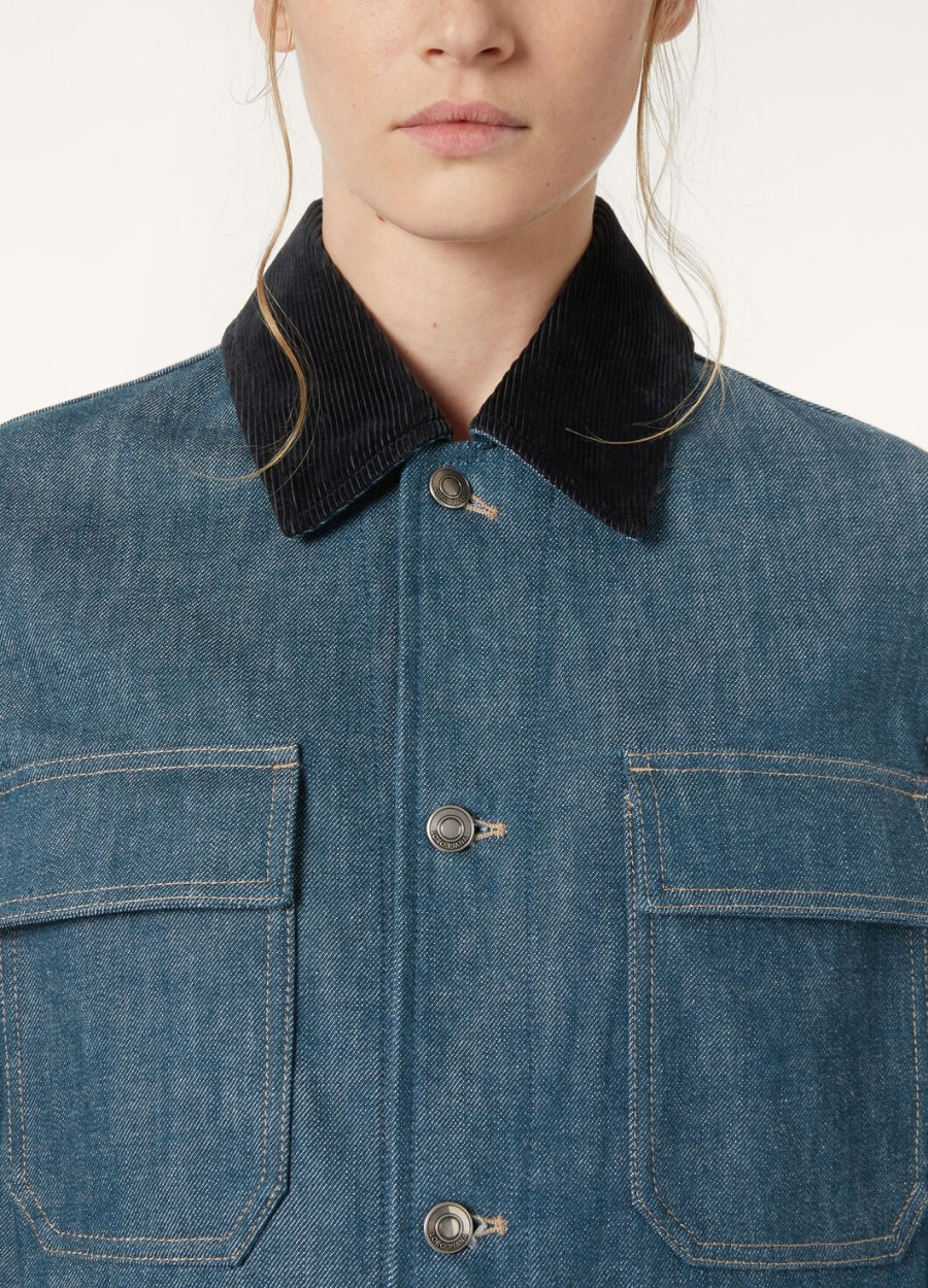 dean field austin spijkerjasje met blauwe spirulina