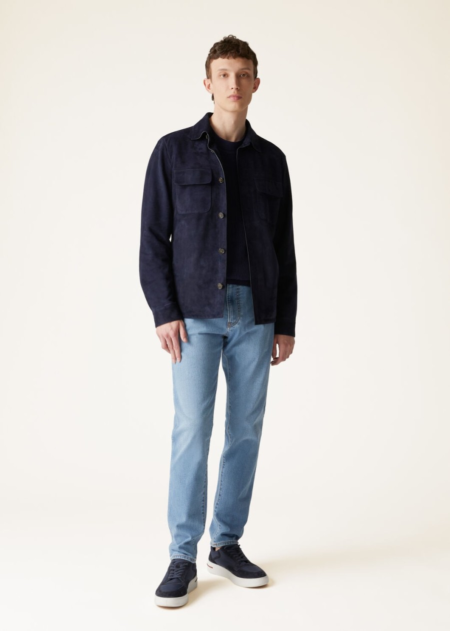 doccio katoenen broek licht japans blauw